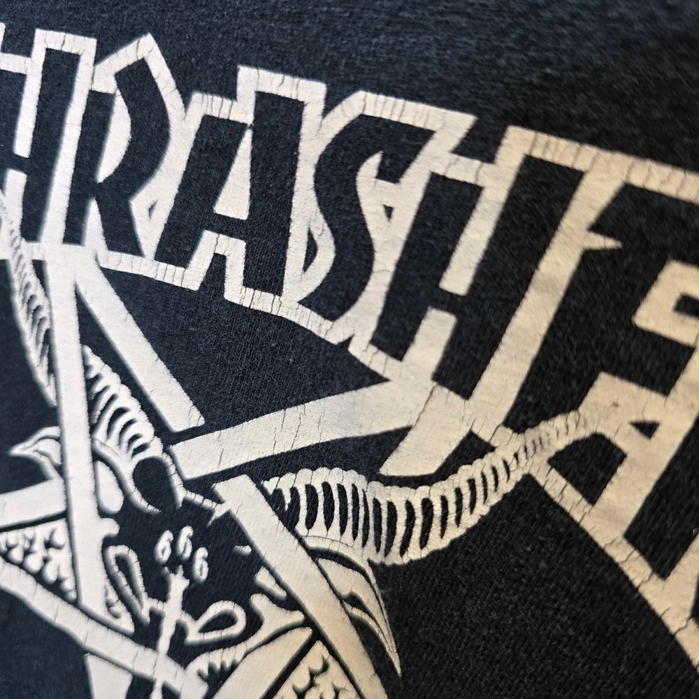 Thrasher Mens L Skate Pentagram Graphic Black White Short Sleeve Cotton Tshirt - Picture 10 of 13